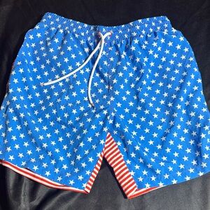 RSVLTS Blue Star and Stripe Swim Trunks
